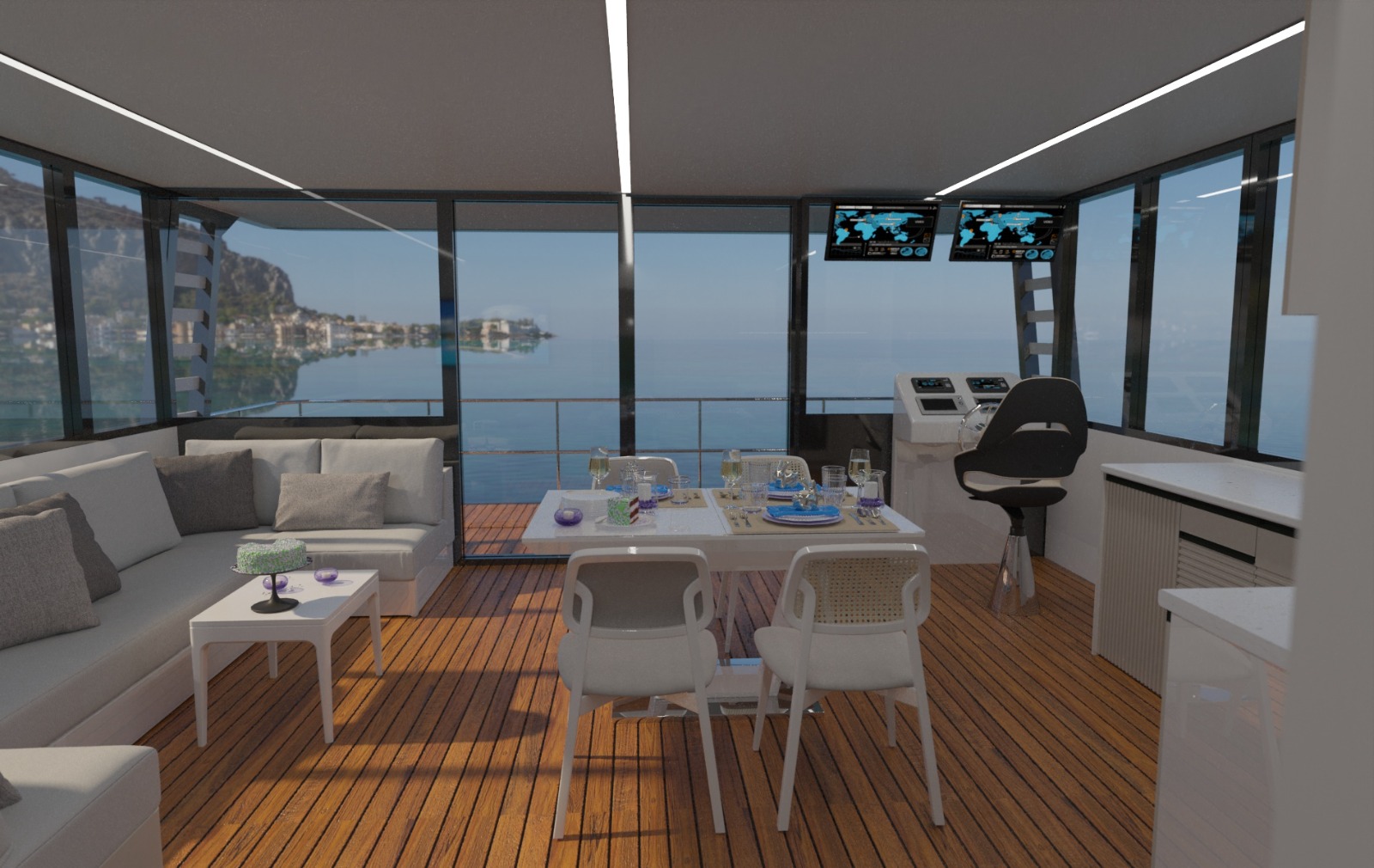 салон хаусбота Sea Voyager 13 Charter