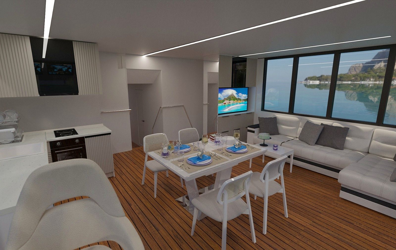 салон морского катамарана Sea Voyager 13 Charter